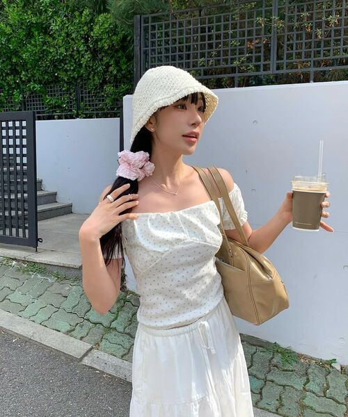 NAKED SURF CLUB(ネイキッドサーフクラブ)の「フラワーオフショルダーTシャツ (ピンク)(Tシャツ/カットソー・レディース・その他・FREE)」の4枚目の写真