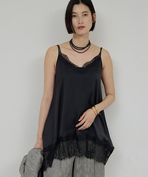 GALLARDAGALANTE（ガリャルダガランテ）の「レースキャミチュニック（シャツ/ブラウス・レディース・ホワイト系その他/ブラック・FREE）」の2枚目の写真