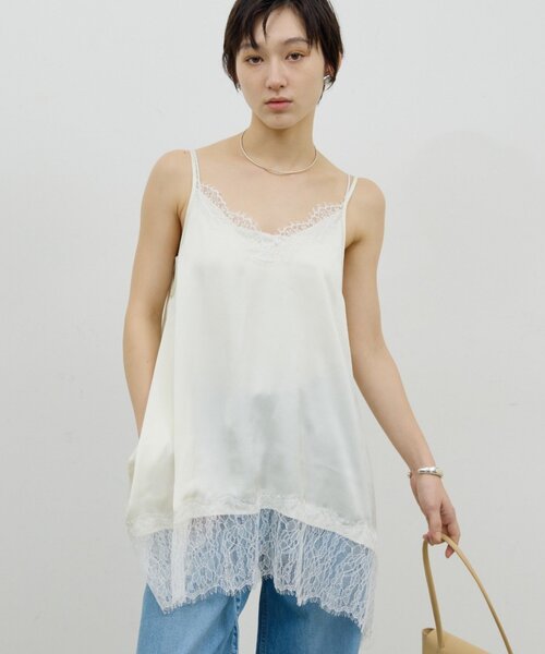 GALLARDAGALANTE（ガリャルダガランテ）の「レースキャミチュニック（シャツ/ブラウス・レディース・ホワイト系その他/ブラック・FREE）」の4枚目の写真