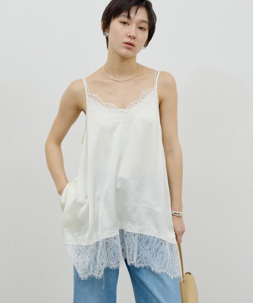 GALLARDAGALANTE（ガリャルダガランテ）の「レースキャミチュニック（シャツ/ブラウス・レディース・ホワイト系その他/ブラック・FREE）」の5枚目の写真