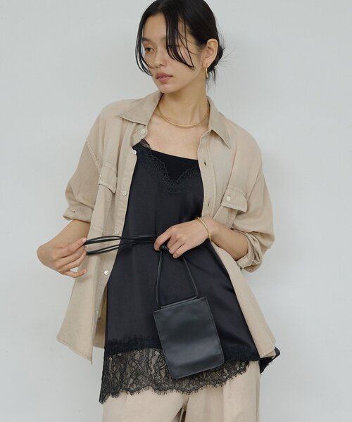 GALLARDAGALANTE(ガリャルダガランテ)の「【+1で新鮮コーデ】レースキャミチュニック(シャツ/ブラウス・レディース・ホワイト系その他/ブラック・FREE)」の14枚目の写真