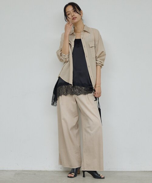 GALLARDAGALANTE(ガリャルダガランテ)の「【+1で新鮮コーデ】レースキャミチュニック(シャツ/ブラウス・レディース・ホワイト系その他/ブラック・FREE)」の13枚目の写真