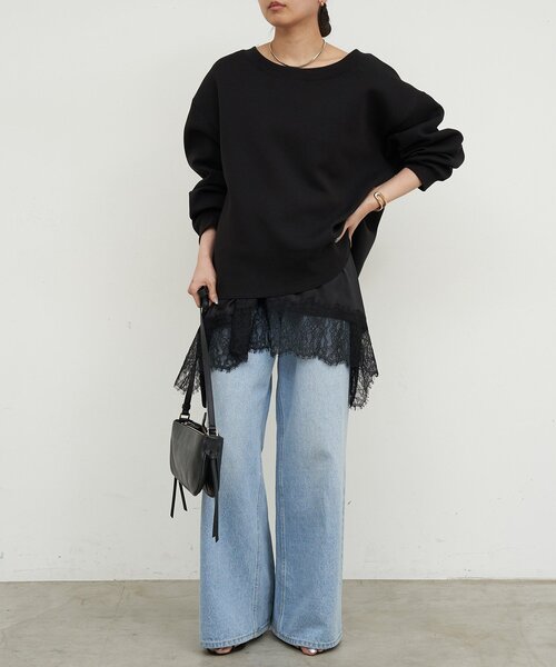 GALLARDAGALANTE(ガリャルダガランテ)の「【+1で新鮮コーデ】レースキャミチュニック(シャツ/ブラウス・レディース・ホワイト系その他/ブラック・FREE)」の11枚目の写真