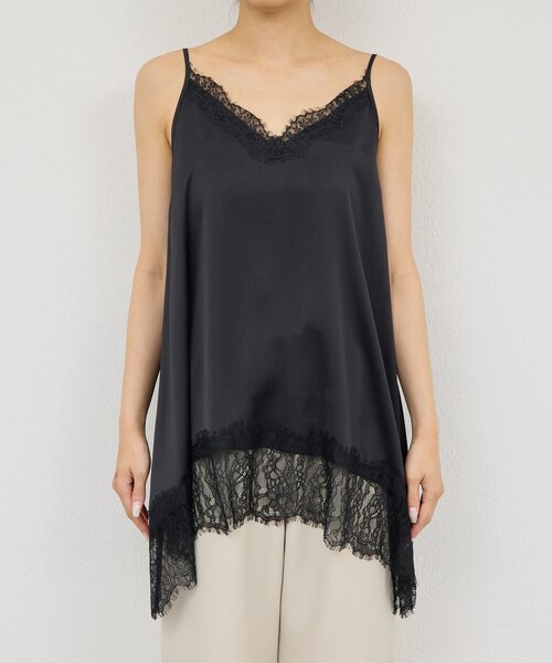 GALLARDAGALANTE(ガリャルダガランテ)の「【+1で新鮮コーデ】レースキャミチュニック(シャツ/ブラウス・レディース・ホワイト系その他/ブラック・FREE)」の4枚目の写真