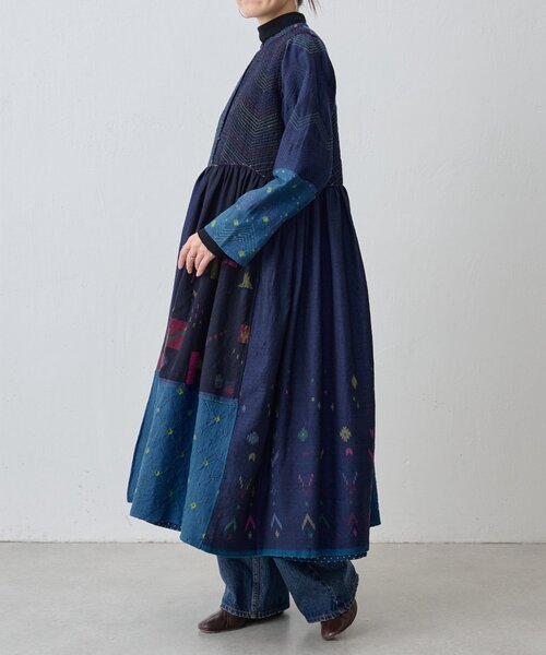 BEARDSLEY(ビアズリー)の「《INJIRI》シルク&ウールワンピース羽織(ワンピース・レディース・ネイビー・MEDIUM)」の5枚目の写真