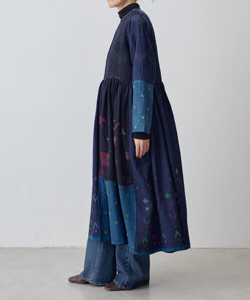 BEARDSLEY(ビアズリー)の「《INJIRI》シルク&ウールワンピース羽織(ワンピース・レディース・ネイビー・MEDIUM)」の6枚目の写真
