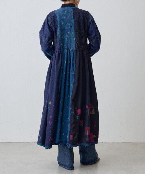 BEARDSLEY(ビアズリー)の「《INJIRI》シルク&ウールワンピース羽織(ワンピース・レディース・ネイビー・MEDIUM)」の8枚目の写真