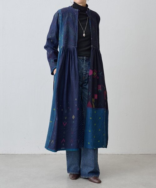 BEARDSLEY(ビアズリー)の「《INJIRI》シルク&ウールワンピース羽織(ワンピース・レディース・ネイビー・MEDIUM)」の12枚目の写真