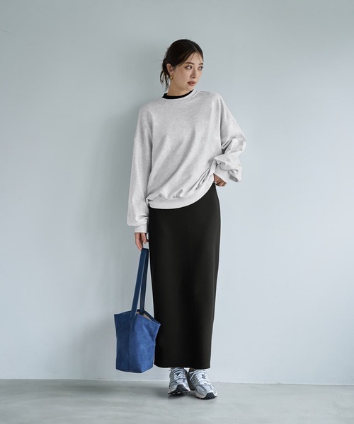 STYLE DELI(スタイルデリ)の「ボリュームダウンスウェットトップス(スウェット・レディース・ネイビー/オートミール/ブラック・FREE)」の9枚目の写真