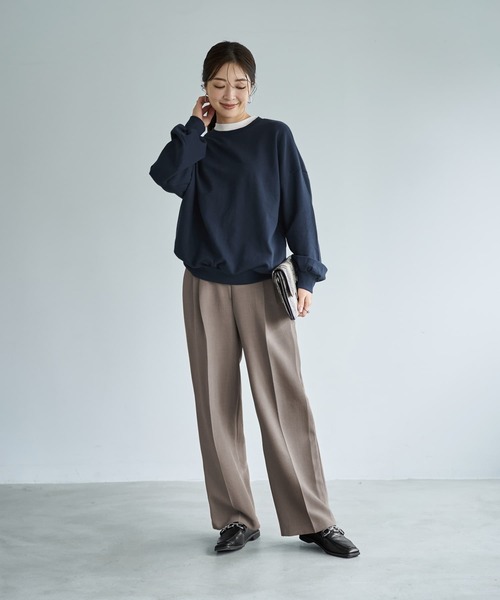 STYLE DELI(スタイルデリ)の「ボリュームダウンスウェットトップス(スウェット・レディース・ネイビー/オートミール/ブラック・FREE)」の20枚目の写真