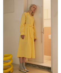 the studio k（ ）の「シャーリングロングワンピース_イエロー（ワンピース）」