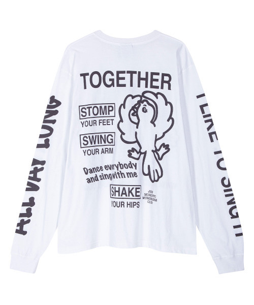 MOSQUITO MURDERERS（モスキートマーダラーズ）の「I LIKE TO SING IT ALL DAY LONG Dance everybody and sing with me LONG-SLEEVED -White（Tシャツ/カットソー・メンズ・その他・2/3）」の2枚目の写真