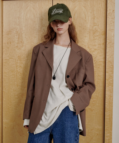 LOSSYROW(ロッシロー)の「Loose Fit Tailored Jacket Brown(テーラードジャケット・レディース・ブラウン・FREE)」の3枚目の写真