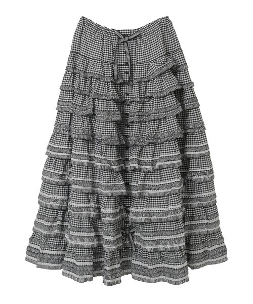 PINK HOUSE ピンクハウス　ギンガムチェック　フリルスカート ギンガムチェックフリルスカート（スカート）｜PINK HOUSE（ピンク