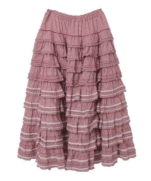 ギンガムチェックフリルスカート（スカート）｜PINK HOUSE（ピンク