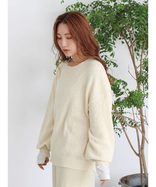 Ungrid（アングリッド）の「スラブルーズニット（ニット/セーター・レディース・オフホワイト/グリーン/ピンク/チャコールグレー・FREE）」の16枚目の写真