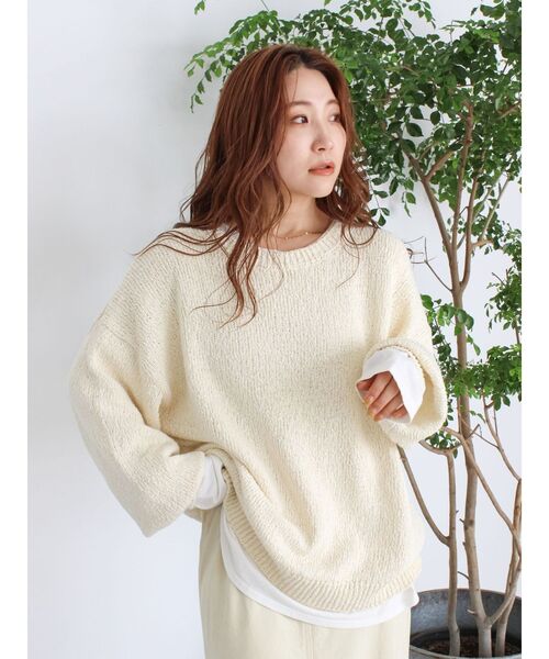 Ungrid（アングリッド）の「スラブルーズニット（ニット/セーター・レディース・オフホワイト/グリーン/ピンク/チャコールグレー・FREE）」の17枚目の写真