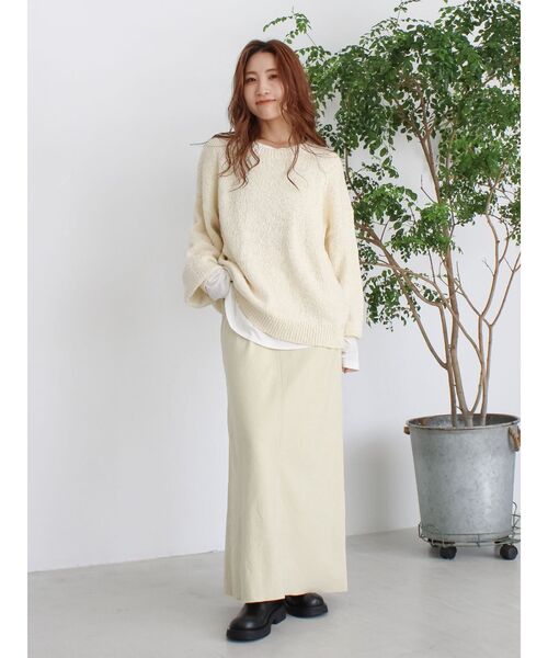 Ungrid（アングリッド）の「スラブルーズニット（ニット/セーター・レディース・オフホワイト/グリーン/ピンク/チャコールグレー・FREE）」の19枚目の写真
