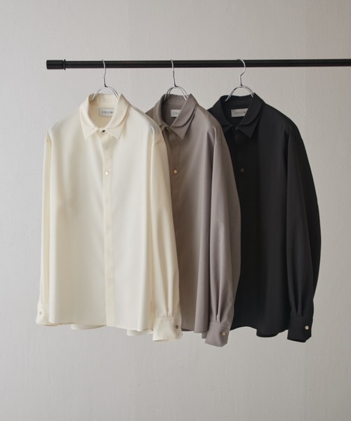 CULLNI（クルニ）の「【CULLNI exclusive for Lui's】ダブルカラー比翼シャツ（シャツ/ブラウス・メンズ・ブラック/キナリ/ライトグレー・1/2）」の4枚目の写真
