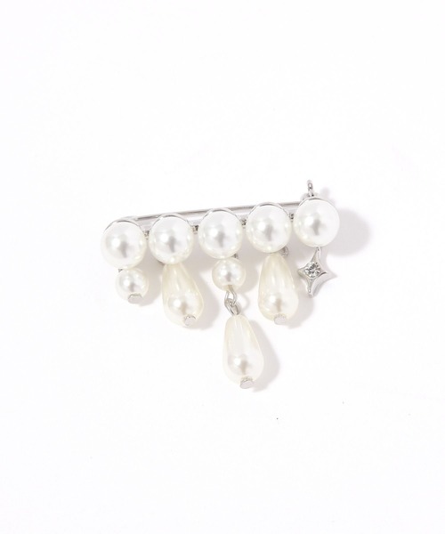 niko and...（ニコアンド）の「パール風キラブローチ（ブローチ/コサージュ・レディース・イエロー/グレー・0）」の2枚目の写真