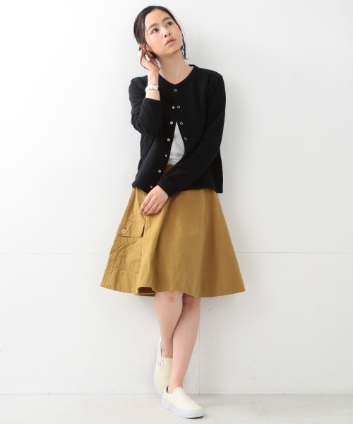 BEAMS BOY（ビームスボーイ）の「BEAMS BOY / リングドットボタン スウェットカーディガン（カーディガン/ボレロ・レディース・ホワイト/グレー/ブラック・ONE SIZE）」の11枚目の写真