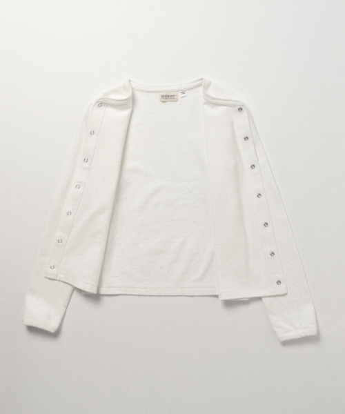 BEAMS BOY（ビームスボーイ）の「BEAMS BOY / リングドットボタン スウェットカーディガン（カーディガン/ボレロ・レディース・ホワイト/グレー/ブラック・ONE SIZE）」の21枚目の写真