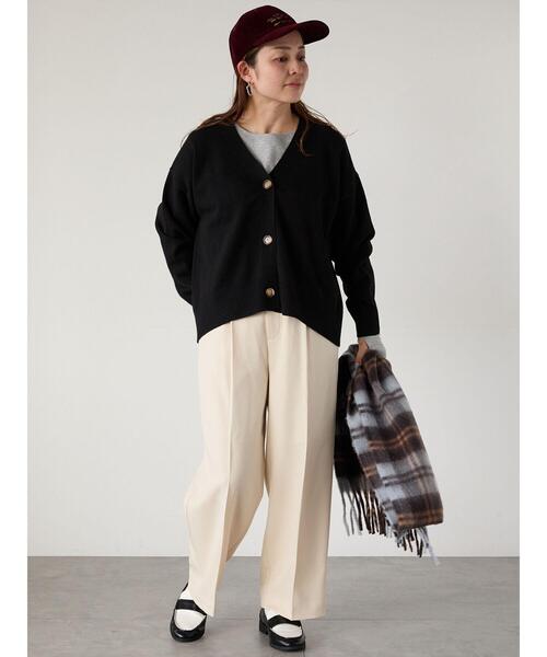 Lugnoncure(ルノンキュール)の「スムース起毛クルーネックカットソー(Tシャツ/カットソー・レディース・グレー/オフホワイト/ブラック・F)」の7枚目の写真