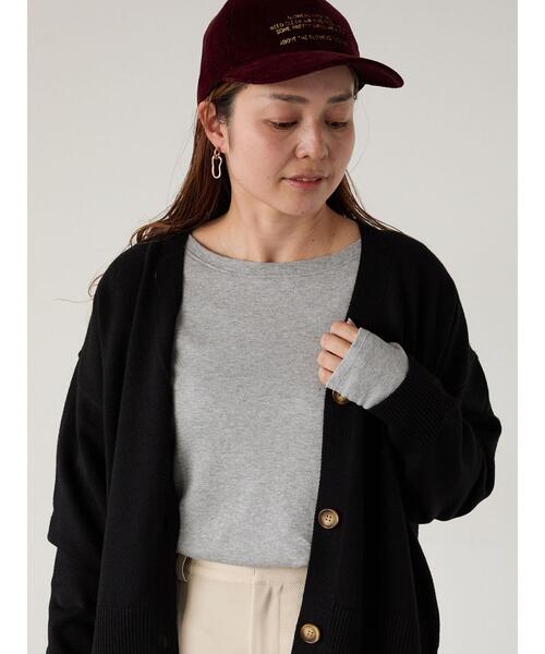 Lugnoncure(ルノンキュール)の「スムース起毛クルーネックカットソー(Tシャツ/カットソー・レディース・グレー/オフホワイト/ブラック・F)」の8枚目の写真