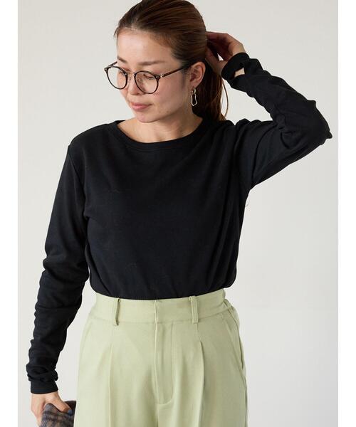 Lugnoncure(ルノンキュール)の「スムース起毛クルーネックカットソー(Tシャツ/カットソー・レディース・グレー/オフホワイト/ブラック・F)」の9枚目の写真