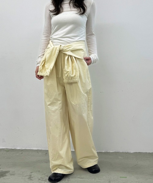 Dita Muaj.（ディータムアージュ）の「2WAYツイルウエスト巻ワイドパンツ【腰巻取り外し可】（その他パンツ・レディース・ブラック/ペールイエロー・FREE）」の2枚目の写真