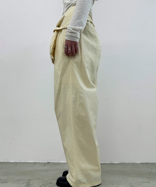 Dita Muaj.（ディータムアージュ）の「2WAYツイルウエスト巻ワイドパンツ【腰巻取り外し可】（その他パンツ・レディース・ブラック/ペールイエロー・FREE）」の11枚目の写真