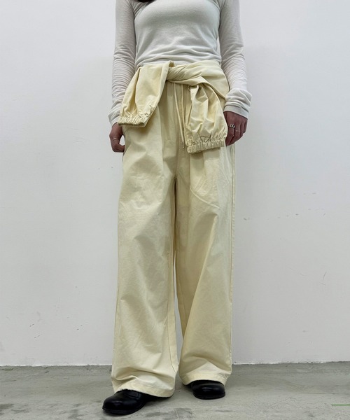 Dita Muaj.（ディータムアージュ）の「2WAYツイルウエスト巻ワイドパンツ【腰巻取り外し可】（その他パンツ・レディース・ブラック/ペールイエロー・FREE）」の3枚目の写真