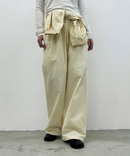 Dita Muaj.（ディータムアージュ）の「2WAYツイルウエスト巻ワイドパンツ【腰巻取り外し可】（その他パンツ・レディース・ブラック/ペールイエロー・FREE）」の7枚目の写真