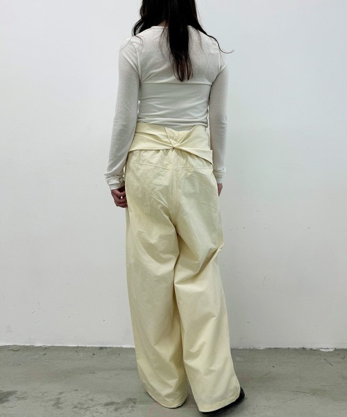 Dita Muaj.（ディータムアージュ）の「2WAYツイルウエスト巻ワイドパンツ【腰巻取り外し可】（その他パンツ・レディース・ブラック/ペールイエロー・FREE）」の6枚目の写真