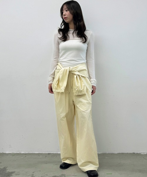 Dita Muaj.（ディータムアージュ）の「2WAYツイルウエスト巻ワイドパンツ【腰巻取り外し可】（その他パンツ・レディース・ブラック/ペールイエロー・FREE）」の4枚目の写真
