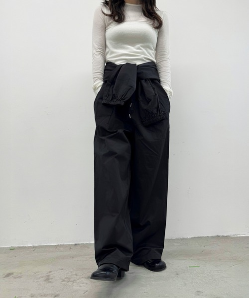 Dita Muaj.（ディータムアージュ）の「2WAYツイルウエスト巻ワイドパンツ【腰巻取り外し可】（その他パンツ・レディース・ブラック/ペールイエロー・FREE）」の17枚目の写真