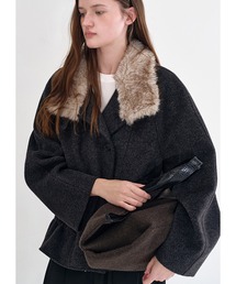 Fano Studios（ファノ ストゥディオズ）の「フェイクファーカラー ウエストギャザー ショートコート FD25W169【Fano Studios】【2025AW】（その他アウター）」