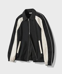 SLOW RECORD HOUSE（スローレコードハウス）の「パイピングラインウィンドブレーカー_ブラック&ベージュ（ナイロンジャケット）」