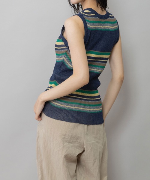 Munich(ミューニック)の「シアーリブニットタンクトップ(ニット/セーター・レディース・アイボリー/ネイビー系/アイボリー系/グレー/ブラック・FREE)」の8枚目の写真