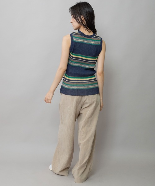 Munich(ミューニック)の「シアーリブニットタンクトップ(ニット/セーター・レディース・アイボリー/ネイビー系/アイボリー系/グレー/ブラック・FREE)」の9枚目の写真