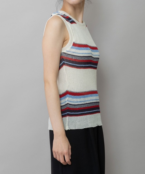 Munich(ミューニック)の「シアーリブニットタンクトップ(ニット/セーター・レディース・アイボリー/ネイビー系/アイボリー系/グレー/ブラック・FREE)」の13枚目の写真