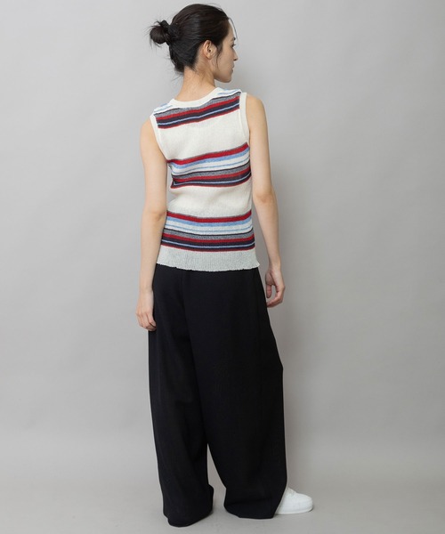 Munich(ミューニック)の「シアーリブニットタンクトップ(ニット/セーター・レディース・アイボリー/ネイビー系/アイボリー系/グレー/ブラック・FREE)」の15枚目の写真