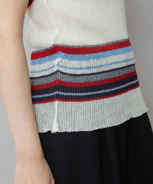 Munich(ミューニック)の「シアーリブニットタンクトップ(ニット/セーター・レディース・アイボリー/ネイビー系/アイボリー系/グレー/ブラック・FREE)」の18枚目の写真