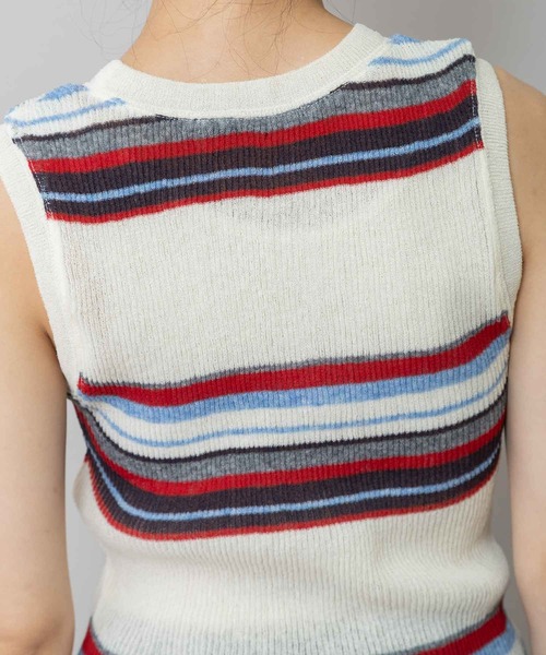 Munich(ミューニック)の「シアーリブニットタンクトップ(ニット/セーター・レディース・アイボリー/ネイビー系/アイボリー系/グレー/ブラック・FREE)」の19枚目の写真