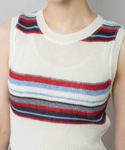 Munich(ミューニック)の「シアーリブニットタンクトップ(ニット/セーター・レディース・アイボリー/ネイビー系/アイボリー系/グレー/ブラック・FREE)」の21枚目の写真