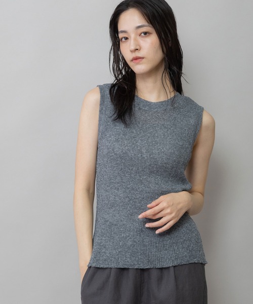 Munich(ミューニック)の「シアーリブニットタンクトップ(ニット/セーター・レディース・アイボリー/ネイビー系/アイボリー系/グレー/ブラック・FREE)」の22枚目の写真