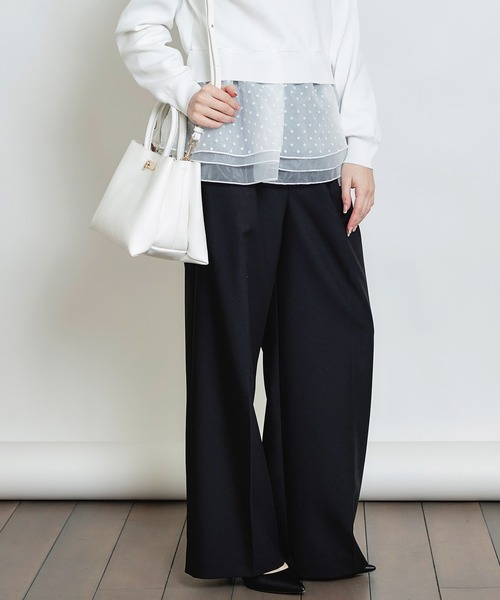 PICCIN(ピッチン)の「アジャスター付きタックワイドパンツ(その他パンツ・レディース・オフホワイト/ブラック/ピンク・S/M)」の17枚目の写真