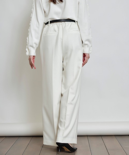 PICCIN(ピッチン)の「アジャスター付きタックワイドパンツ(その他パンツ・レディース・オフホワイト/ブラック/ピンク・S/M)」の6枚目の写真