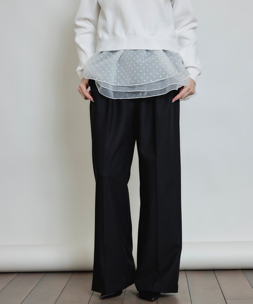 PICCIN(ピッチン)の「アジャスター付きタックワイドパンツ(その他パンツ・レディース・オフホワイト/ブラック/ピンク・S/M)」の14枚目の写真