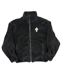 Cross Logo Fleece Zip-Up Jacket ((black))